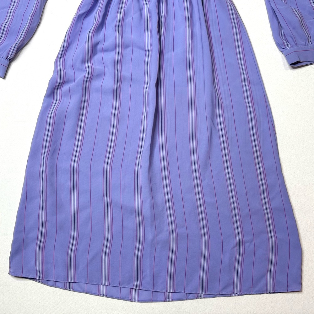 Vintage Charlee Allison Lilac Long Sleeve Dress with Ruffle Details Size 7/8 - Picture 6 of 9